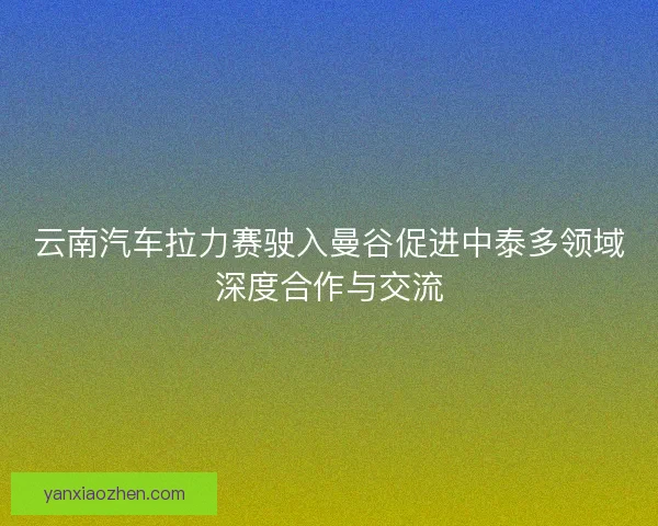 云南汽车拉力赛驶入曼谷促进中泰多领域深度合作与交流 云南汽车拉力赛驶入曼谷促进中泰多领域深度合作与交流